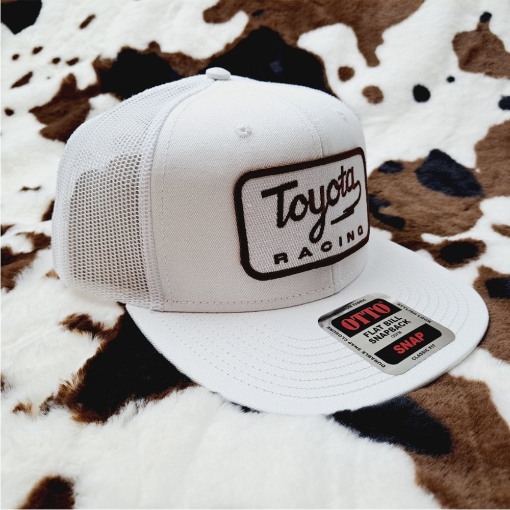 Racing Embroidered Patch Flat Bill Trucker Mesh Snapback Cap… - Picture 2 of 4